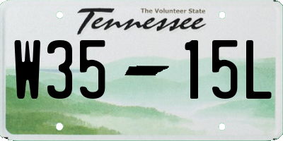 TN license plate W3515L