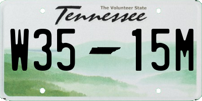 TN license plate W3515M