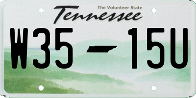 TN license plate W3515U