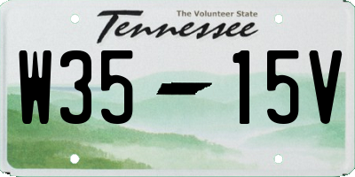TN license plate W3515V