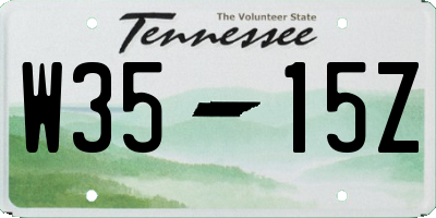 TN license plate W3515Z