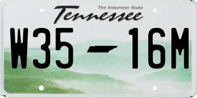 TN license plate W3516M
