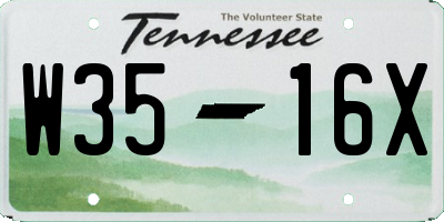 TN license plate W3516X