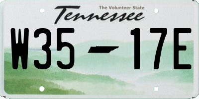 TN license plate W3517E