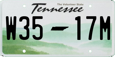 TN license plate W3517M