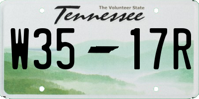 TN license plate W3517R