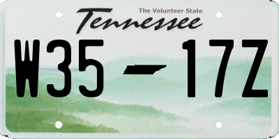TN license plate W3517Z