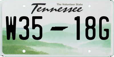 TN license plate W3518G