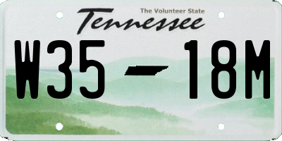 TN license plate W3518M