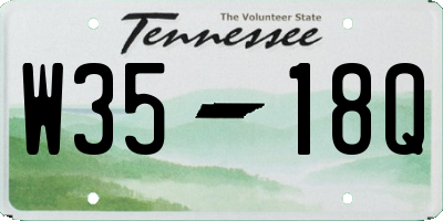 TN license plate W3518Q