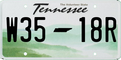 TN license plate W3518R