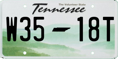 TN license plate W3518T