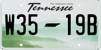 TN license plate W3519B