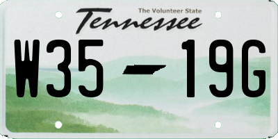 TN license plate W3519G