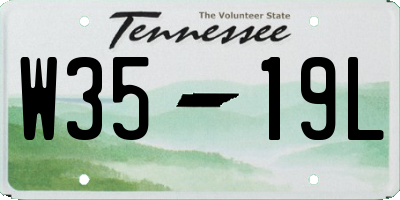 TN license plate W3519L