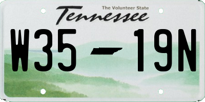 TN license plate W3519N
