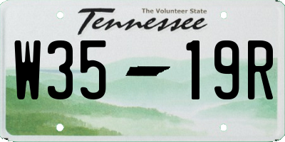 TN license plate W3519R