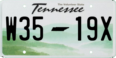 TN license plate W3519X
