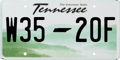 TN license plate W3520F