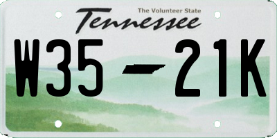 TN license plate W3521K