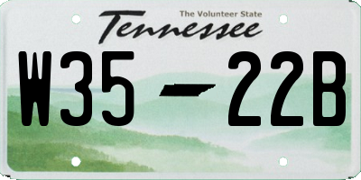 TN license plate W3522B