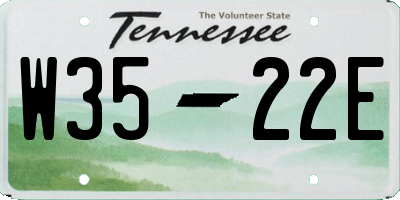 TN license plate W3522E