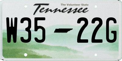 TN license plate W3522G