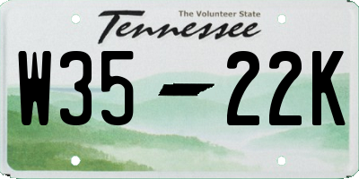 TN license plate W3522K