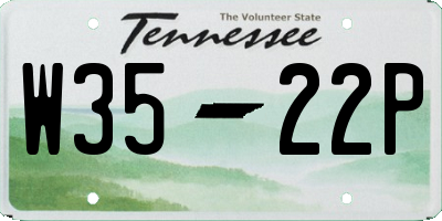 TN license plate W3522P