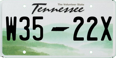 TN license plate W3522X