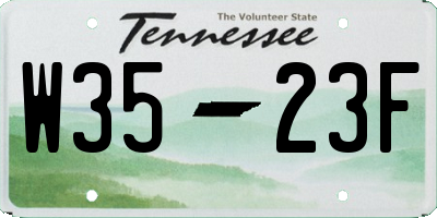 TN license plate W3523F