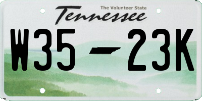 TN license plate W3523K