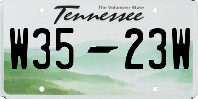 TN license plate W3523W