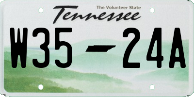 TN license plate W3524A