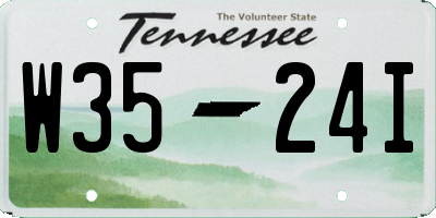 TN license plate W3524I