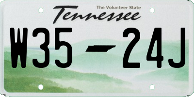 TN license plate W3524J