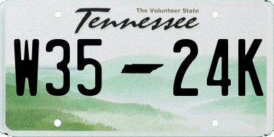 TN license plate W3524K