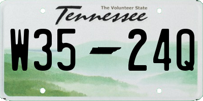 TN license plate W3524Q