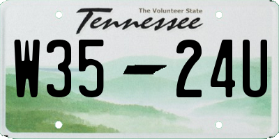 TN license plate W3524U