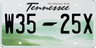TN license plate W3525X