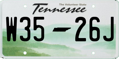 TN license plate W3526J