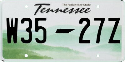TN license plate W3527Z