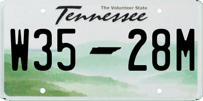 TN license plate W3528M