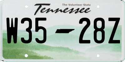 TN license plate W3528Z
