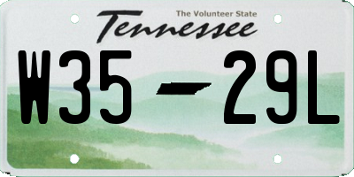 TN license plate W3529L