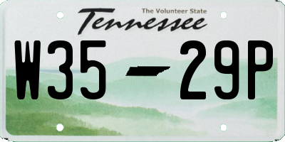 TN license plate W3529P