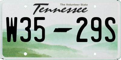 TN license plate W3529S