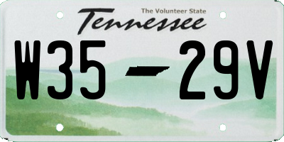 TN license plate W3529V