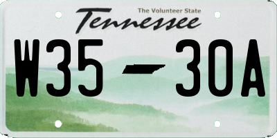 TN license plate W3530A