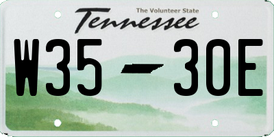 TN license plate W3530E